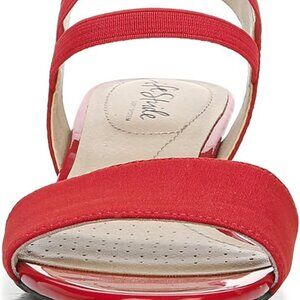 LifeStride Womens Yolo Sandal Fire Red Fabric 6.5 W